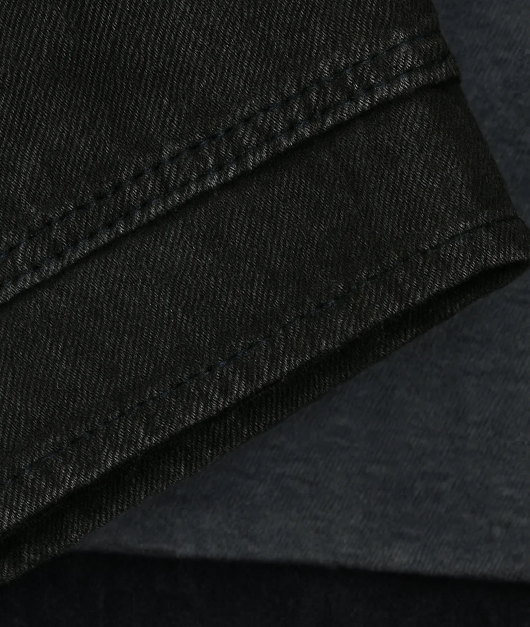 Close-up of black fabric with stitching detail