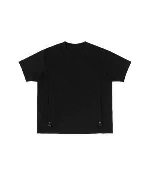 Black t-shirt on a white background