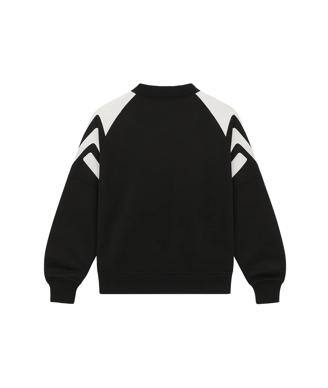 Black and white jacket with a high collar on a transparent background