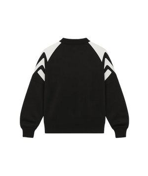 Black and white jacket with a high collar on a transparent background