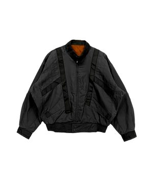 Black jacket with orange lining on a transparent background