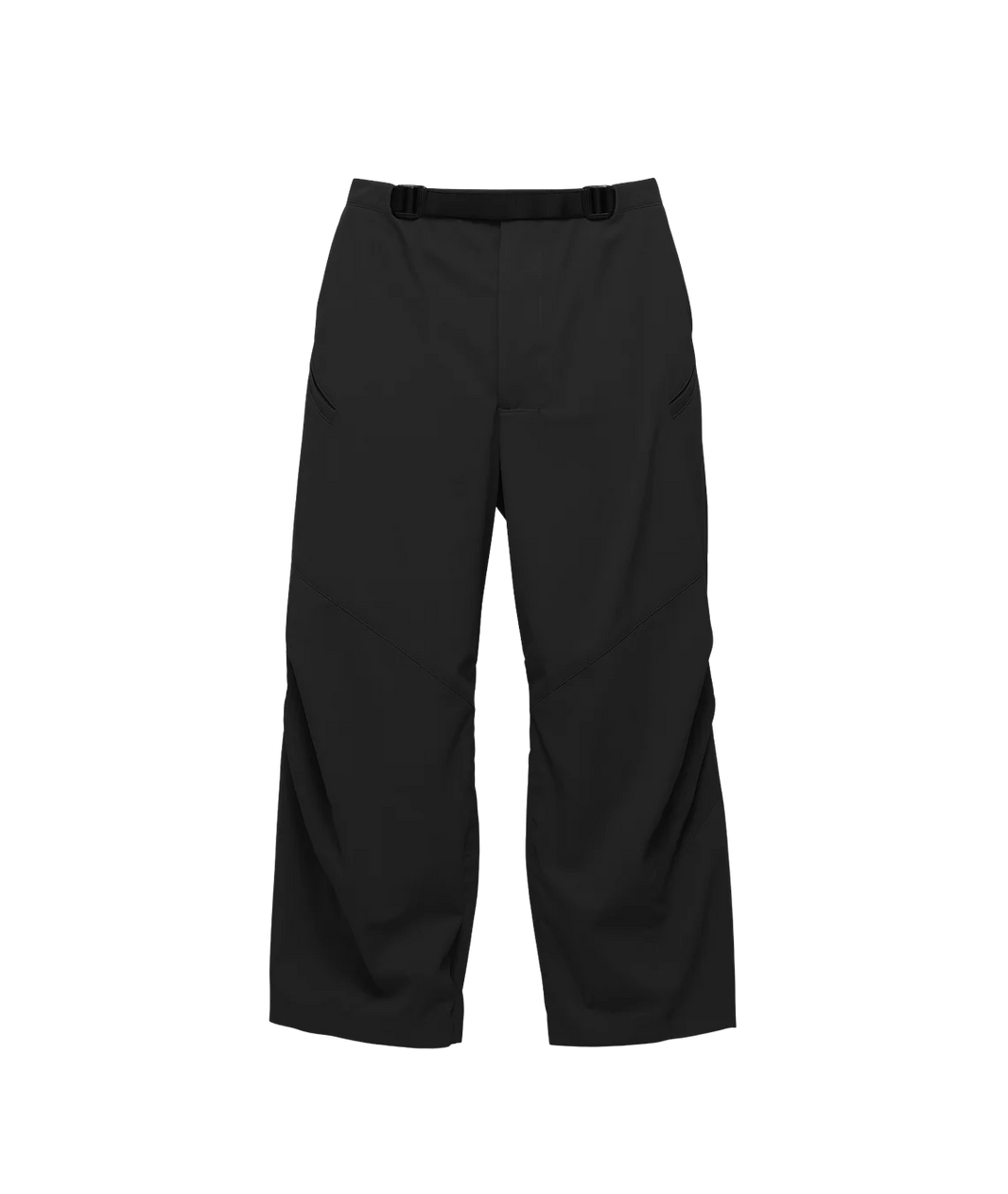 Black snow pants on a white background