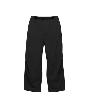 Black snow pants on a white background