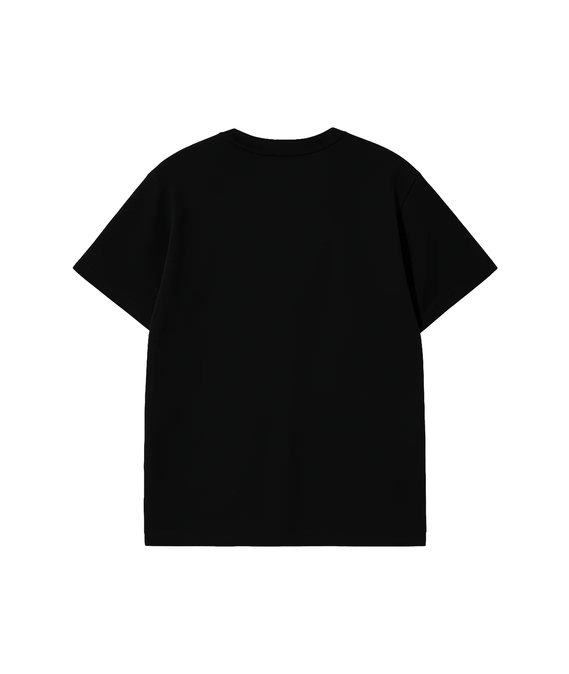 Black t-shirt on a white background