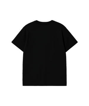 Black t-shirt on a white background