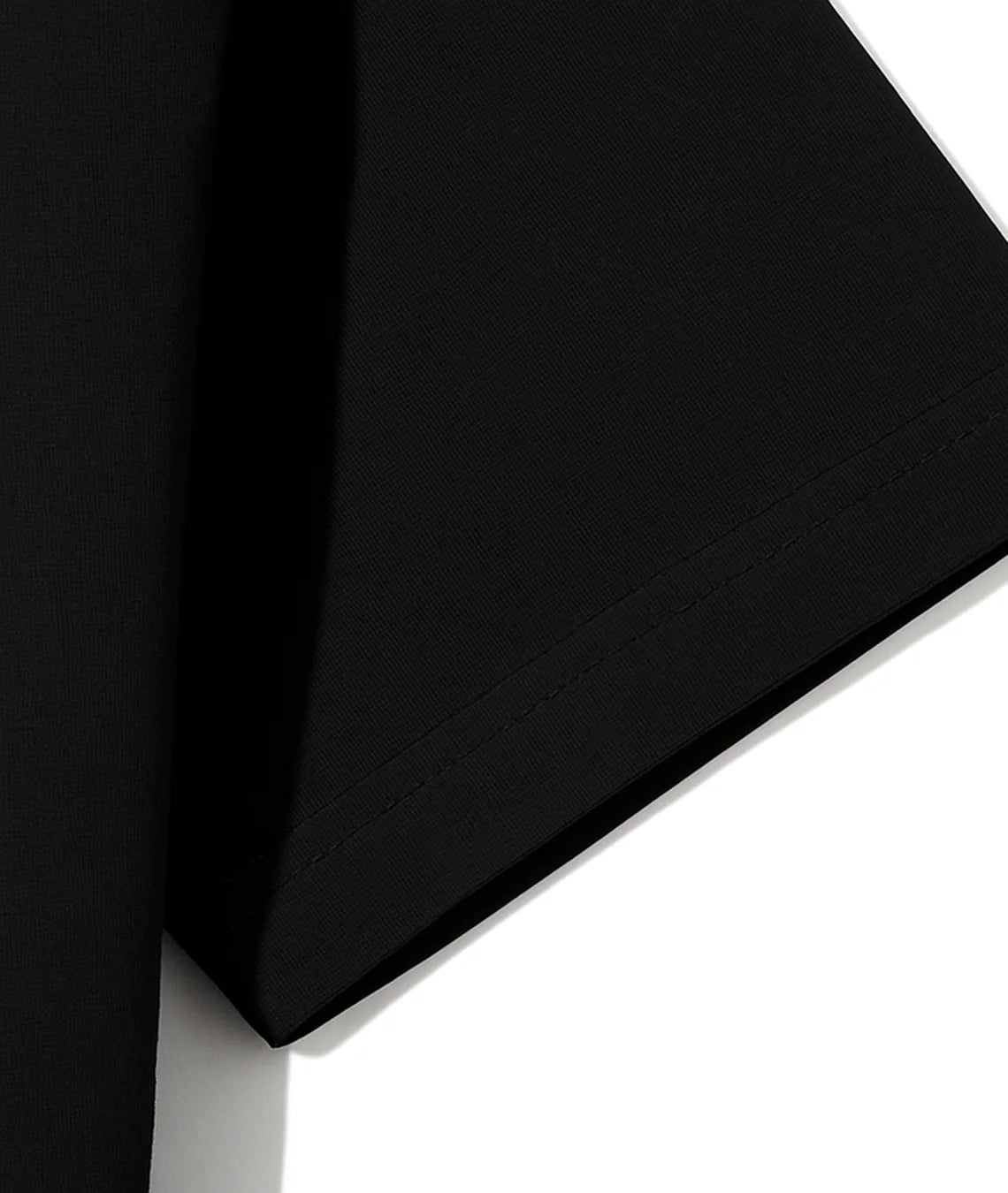 Black fabric texture on a white background