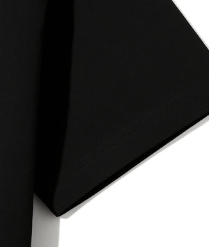 Black fabric texture on a white background