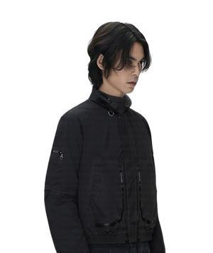 Person wearing a black jacket on a transparent background