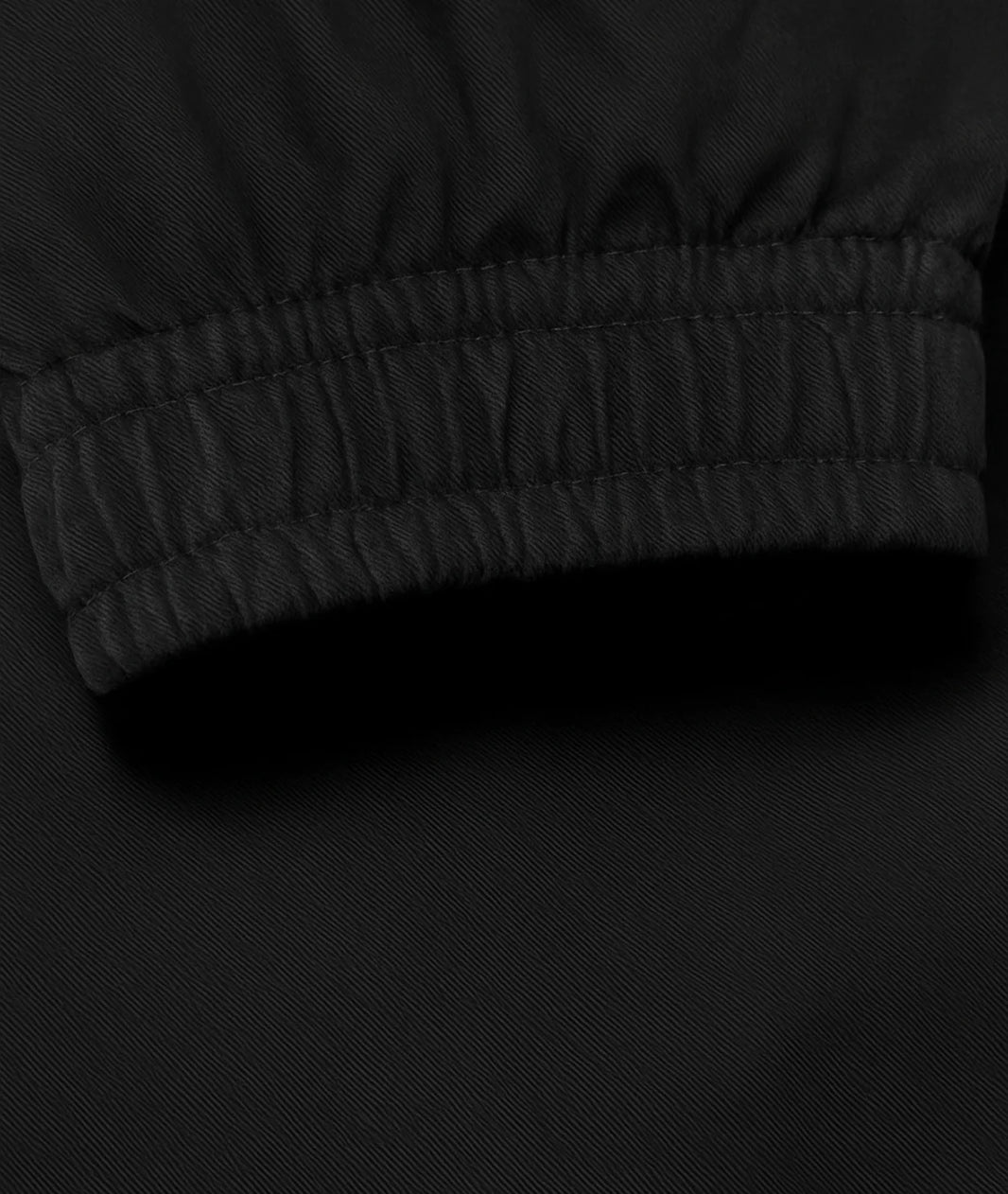 Close-up of a black textured fabric with a focus on texture and color.