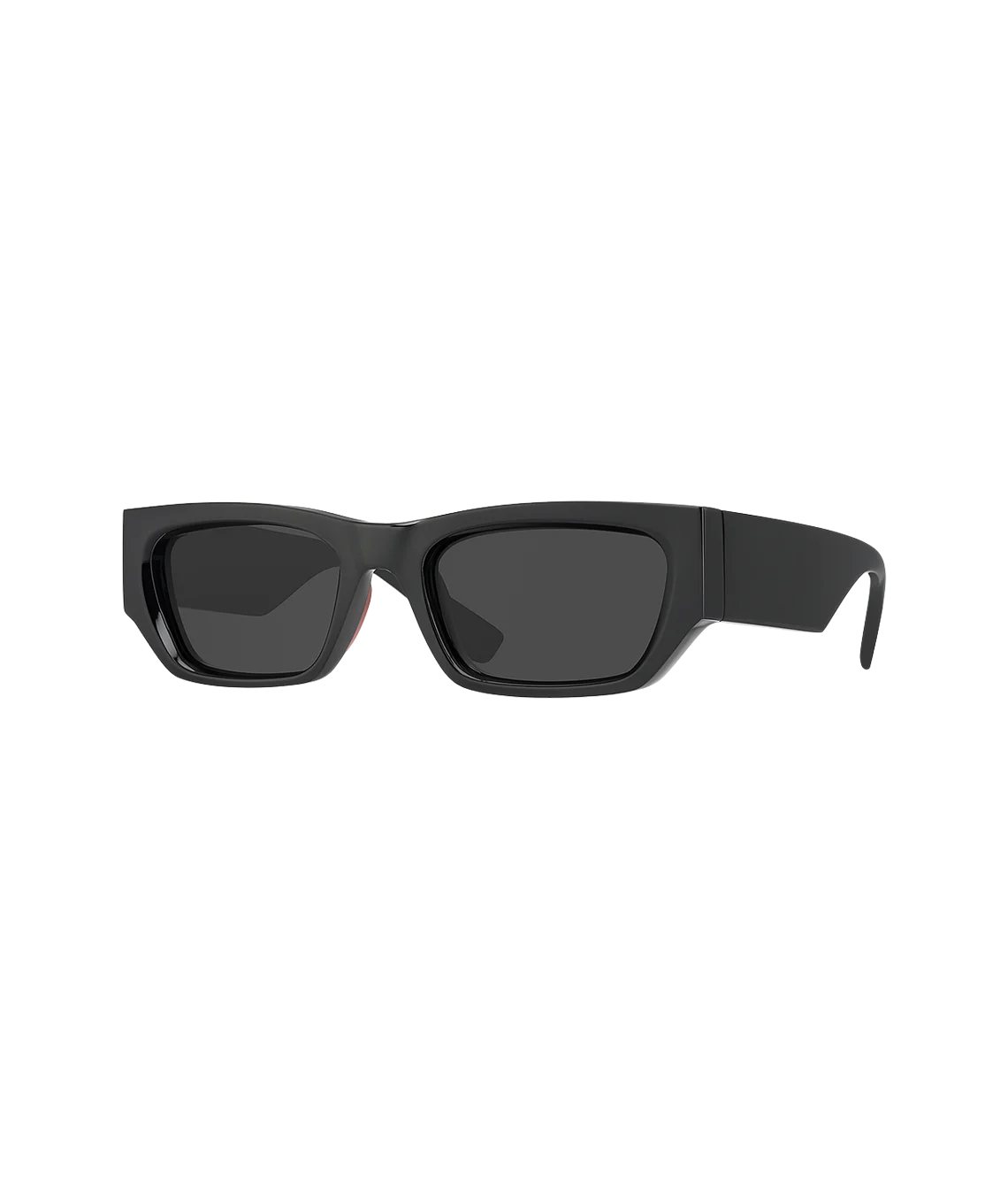 Black rectangular sunglasses with dark lenses and a matte finish, shown from a front-facing angle on a plain white background.