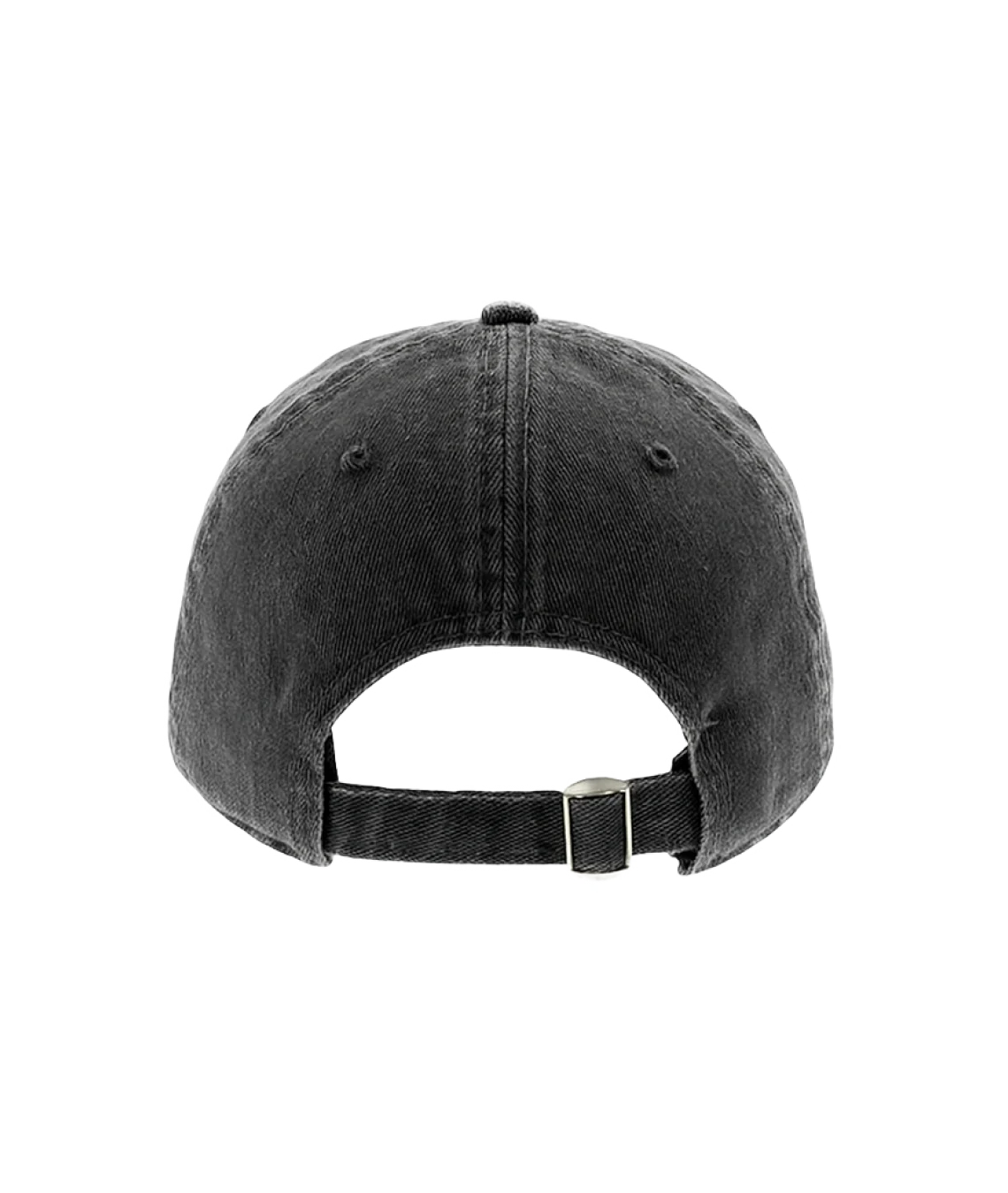 Black cap with a strap on a white background
