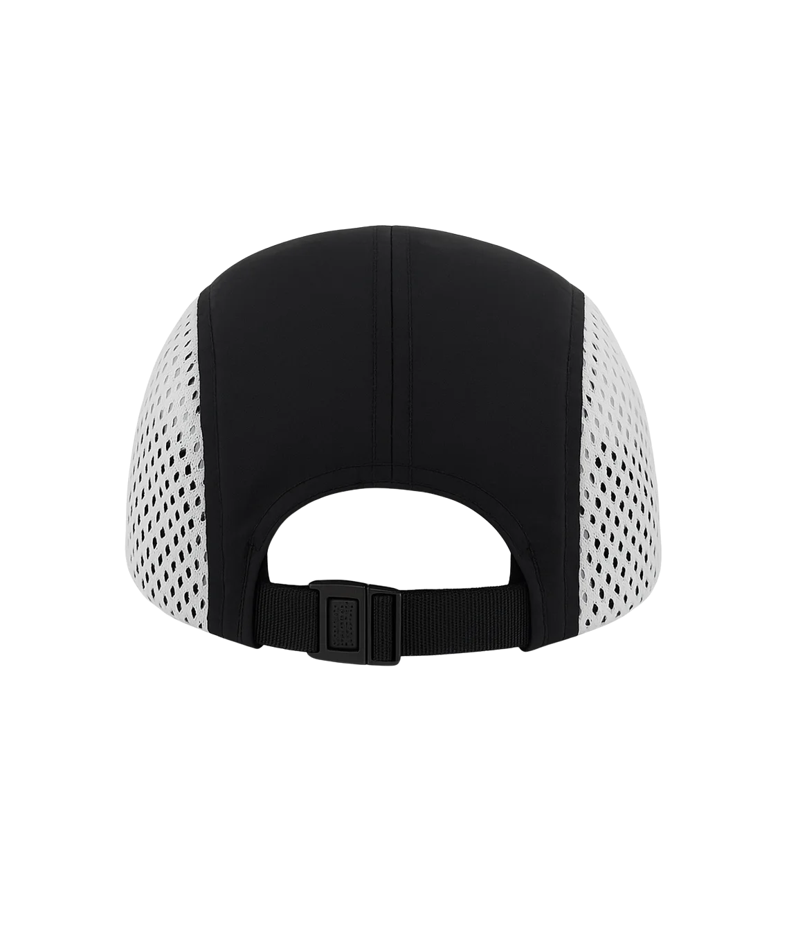 Black and white cap with mesh back on a transparent background