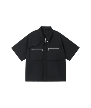 Black jacket with zippers on a white background