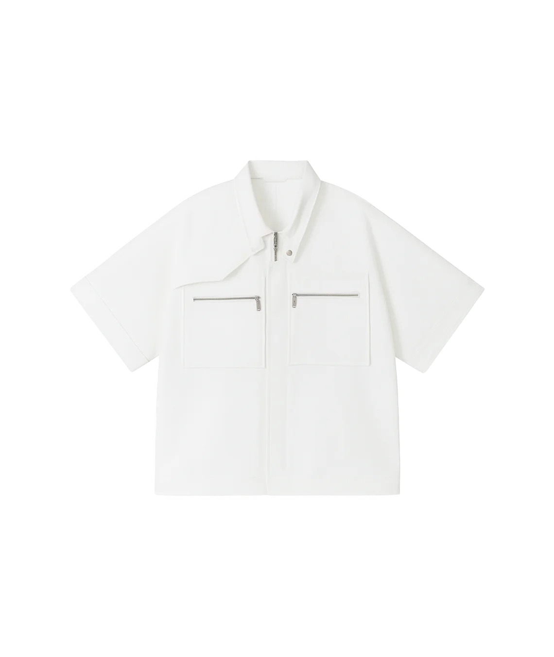 White shirt with a collar on a white background