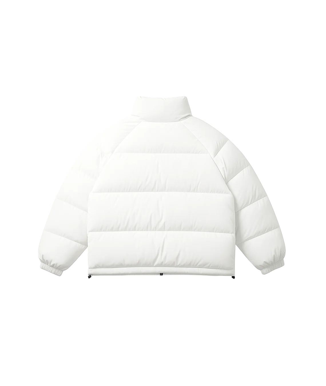White puffer jacket on a white background