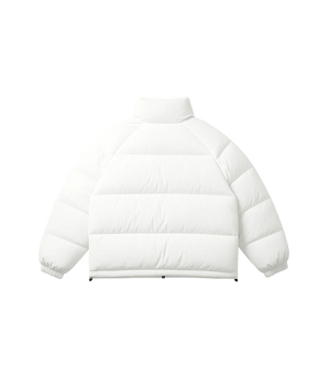 White puffer jacket on a white background