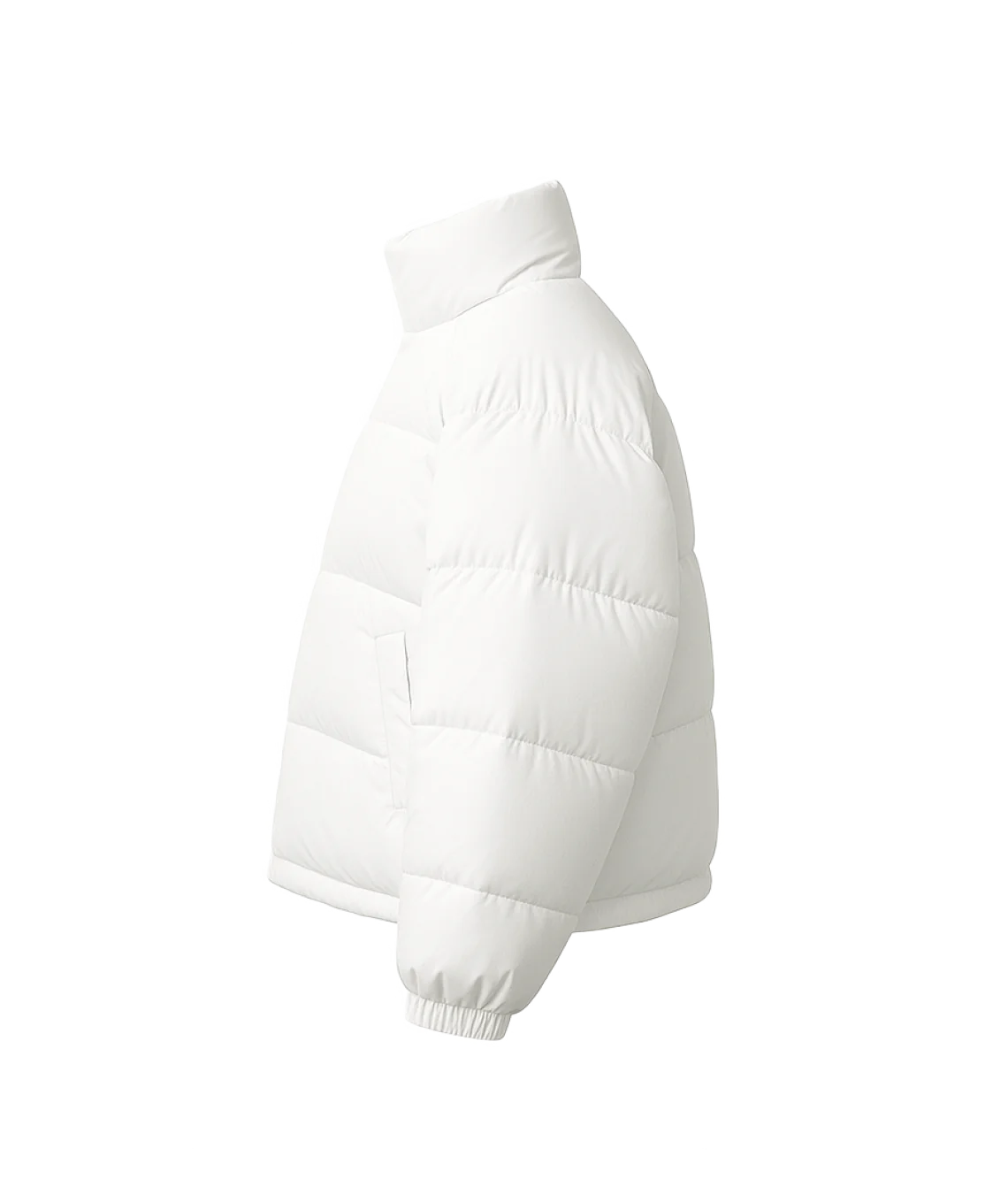 White puffer jacket on a white background