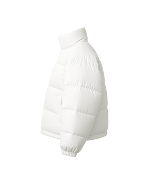 White puffer jacket on a white background