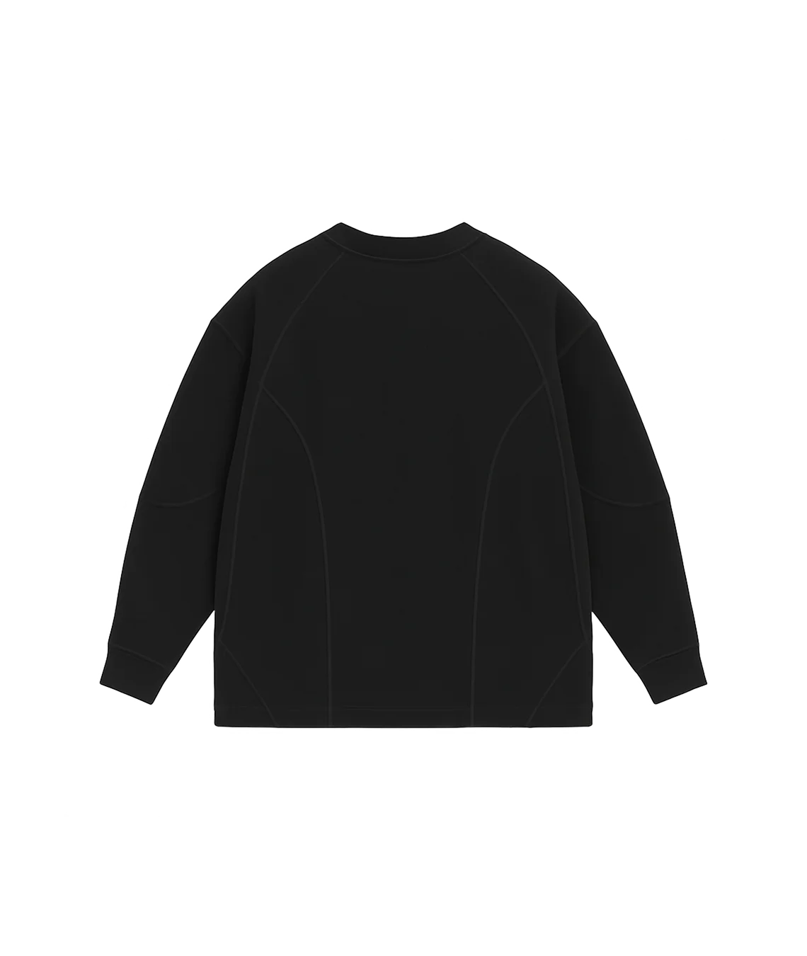 Black long-sleeve shirt on a white background
