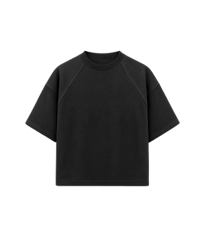 Black t-shirt on a white background
