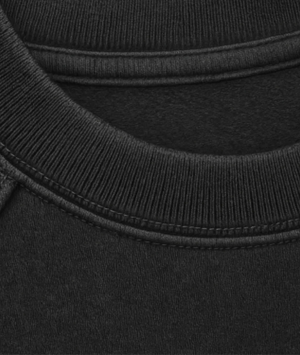 Close-up of a black garment with a ribbed texture
