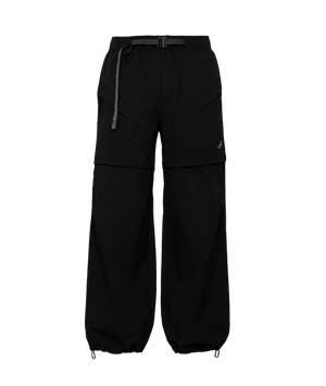 Black pants with zippers on a white background